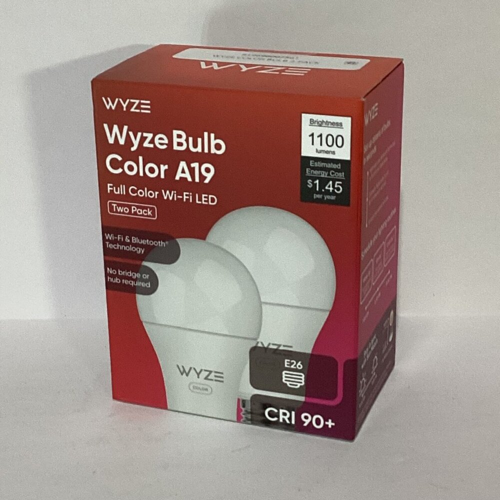 WYZE Bulb Color A19 Full Color Bulb Wi-Fi LED Two Pack 1100 Lumens Brand New